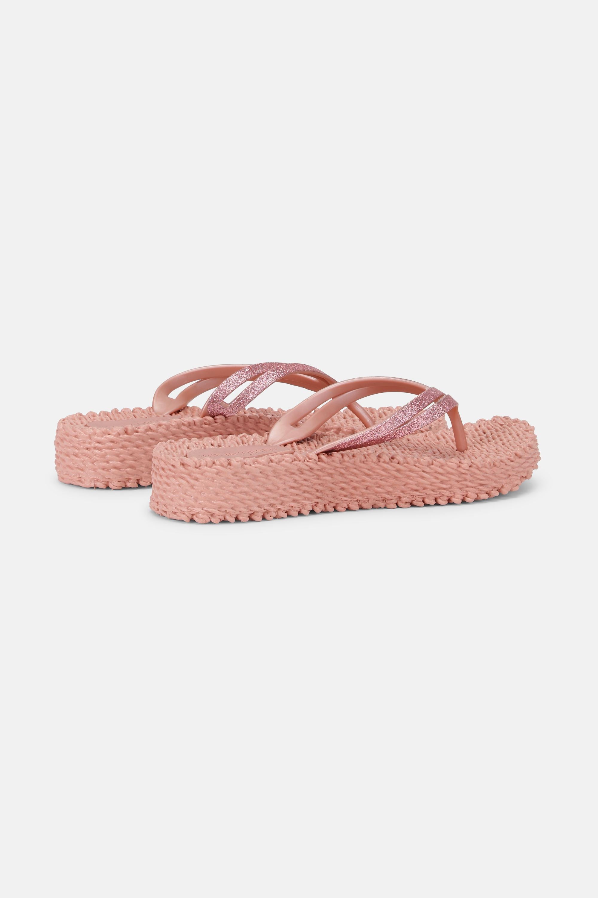 Platform Flip-flops Glitter - Misty Rose